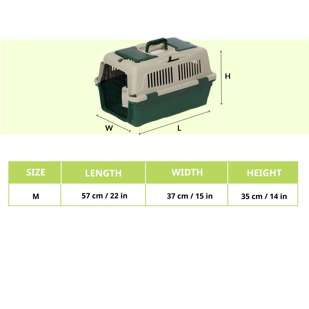 NutraPet Closed Top Carrier Box for Dogs and Cats (Dark Green) - Image 2