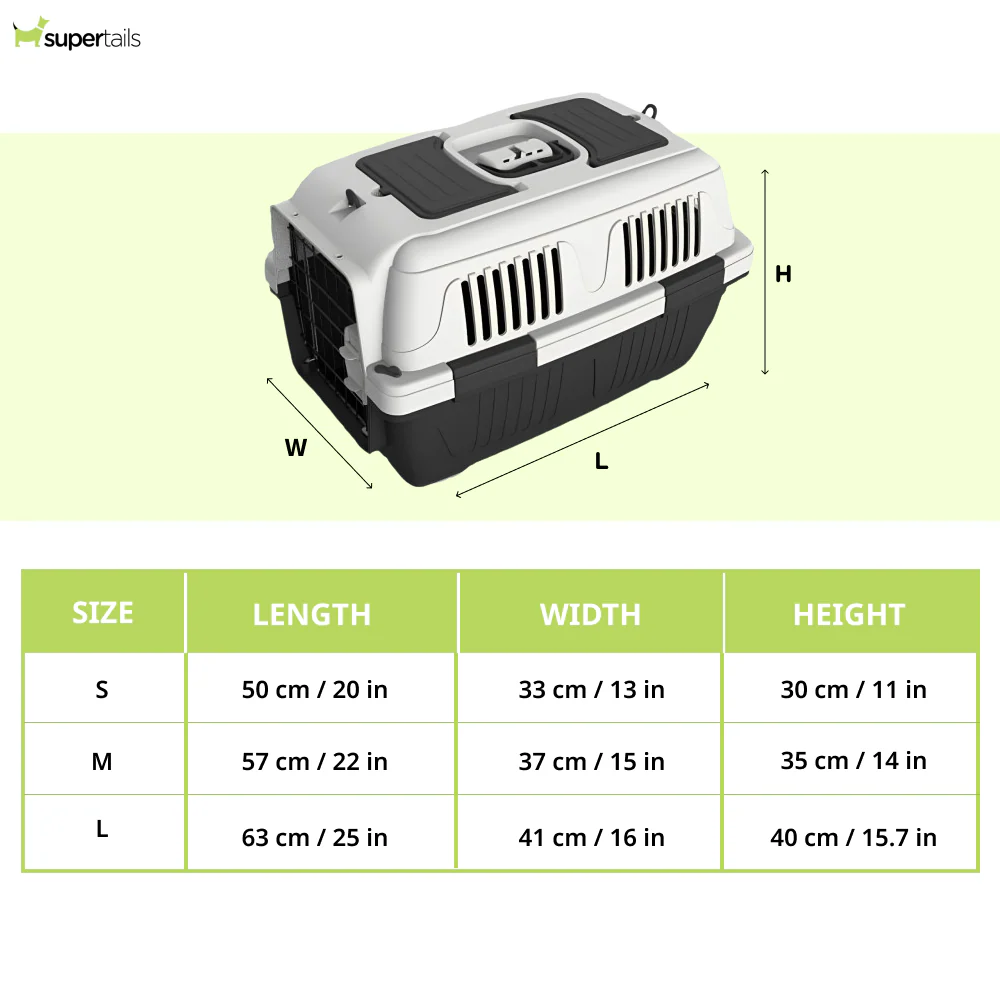 NutraPet Closed Top Carrier Box for Dogs and Cats (Dark Grey) - Image 2