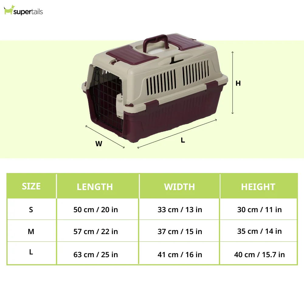 NutraPet Closed Top Carrier Box for Dogs and Cats (Dark Red) - Image 2