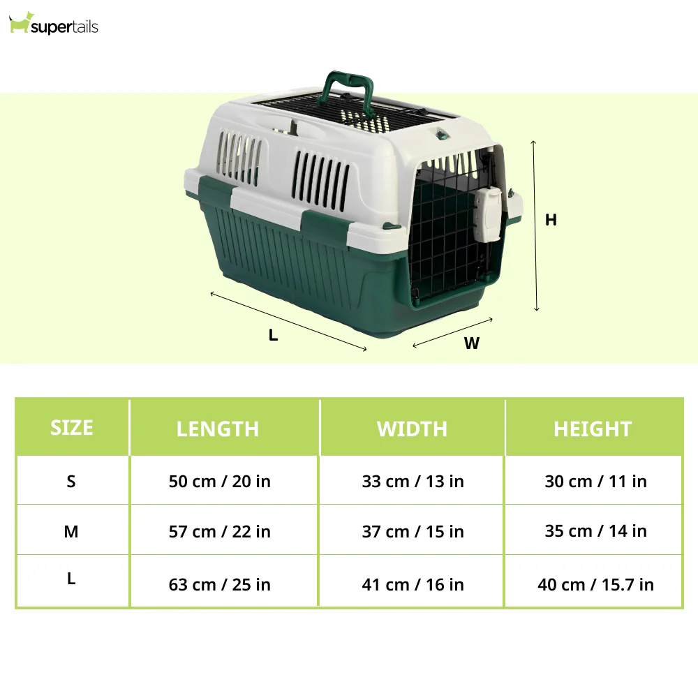 NutraPet Closed Top Open Grill Carrier Box for Dogs and Cats (Dark Green) - Image 2