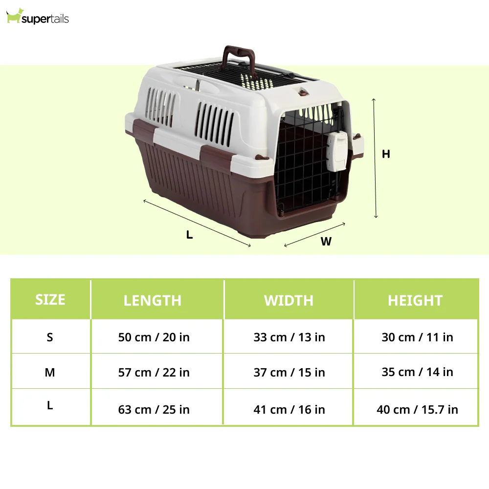 NutraPet Closed Top Open Grill Carrier Box for Dogs and Cats (Dark Red) - Image 2