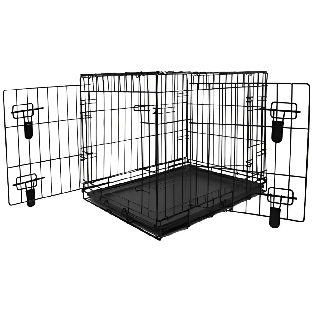 NutraPet Double Door with Divider Cage for Dogs and Cats (Black) - Image 3