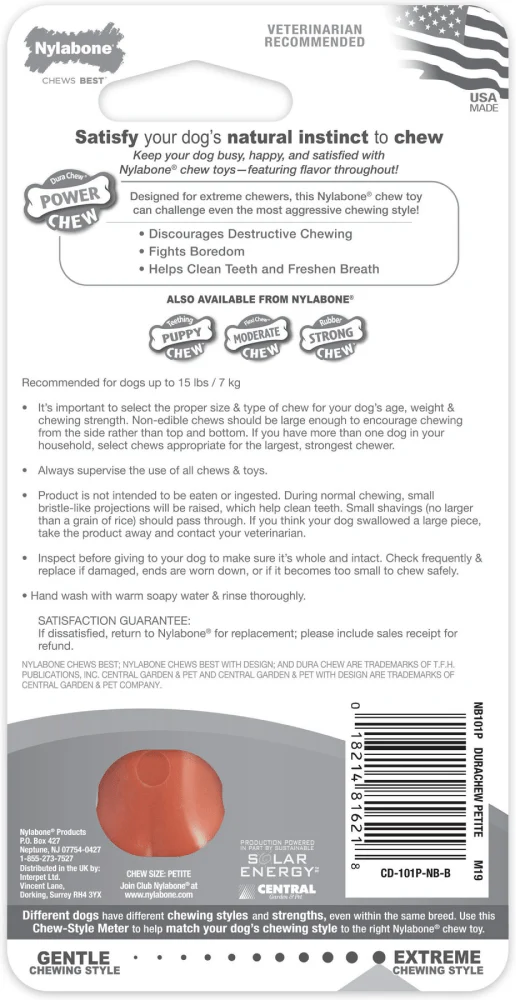 Nylabone Bacon Flavoured Power Chew Bone (Brown) - Image 3