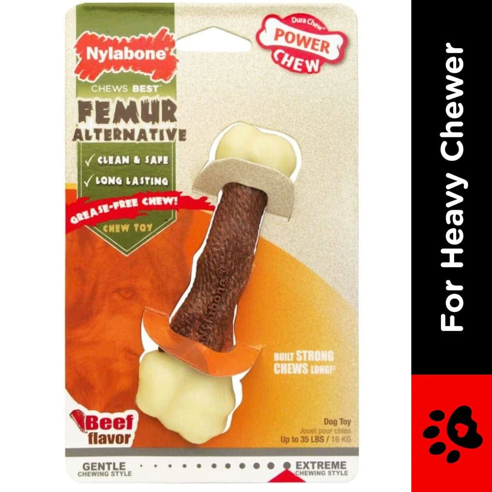 Nylabone Beef Flavor Power Chew Femur Dog Bone for Dogs - Image 2