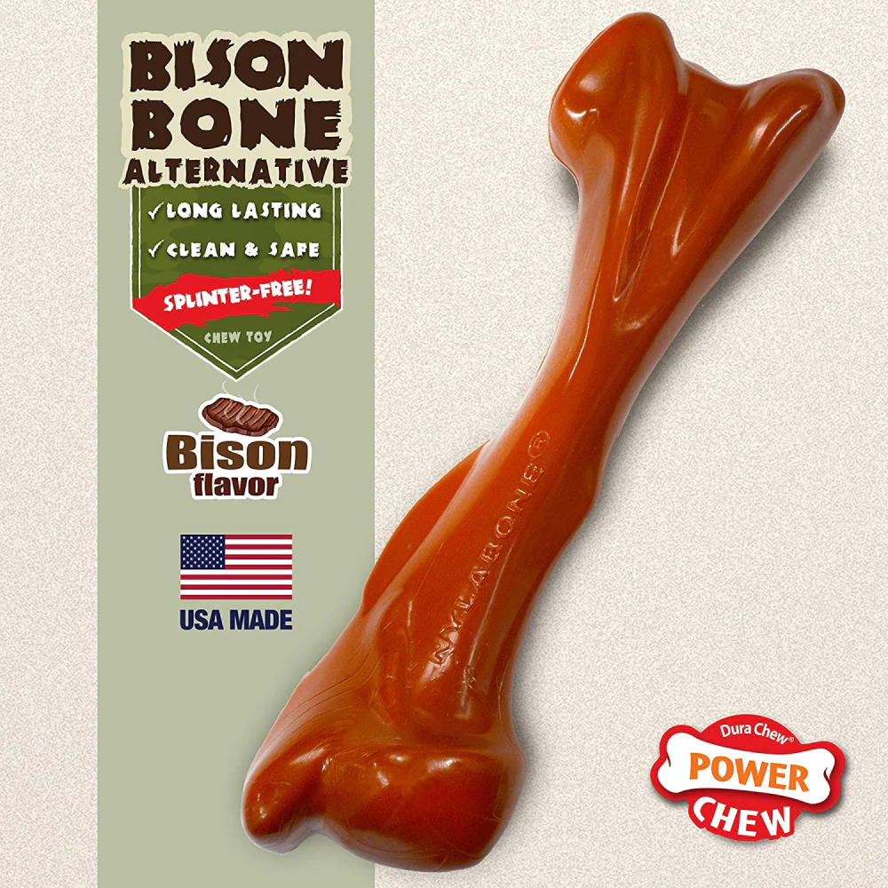 Nylabone Bison Flavor Shin Bone Alternative Power Chew Toy for Dogs - Image 11