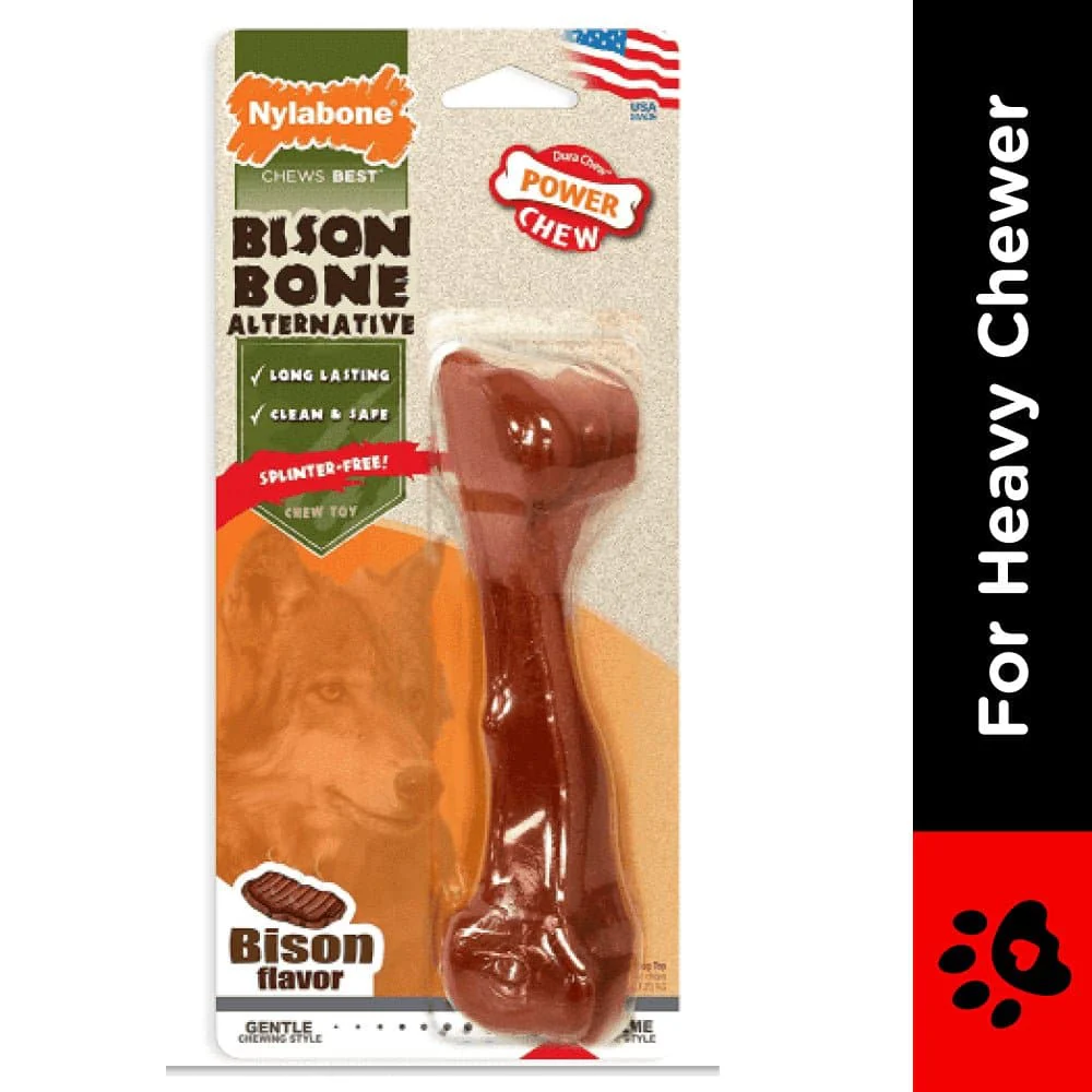 Nylabone Bison Flavor Shin Bone Alternative Power Chew Toy for Dogs - Image 2