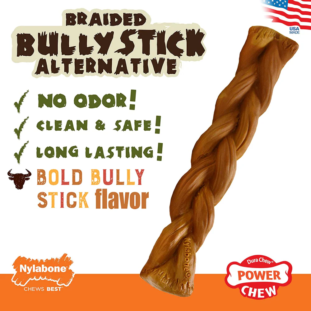Nylabone Braided Bully Stick Power Chew Alternative Toy for Dogs - Image 6