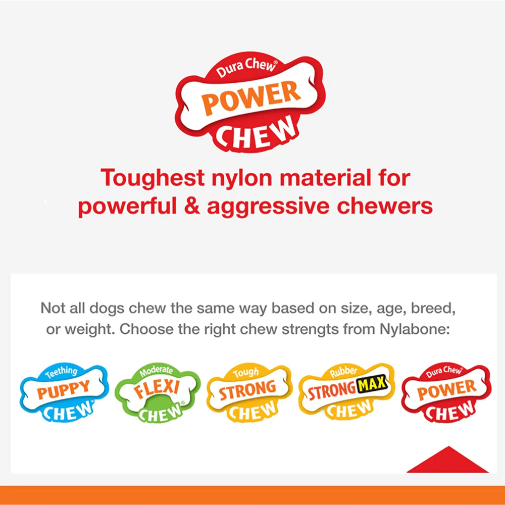 Nylabone Chili Cheese,Buttered Popcorn and Cherry Slushy Flavoured Triple Power Chew Frenzy Bone Toy for Dogs (Yellow, Brown, Beige, Red) - Image 4