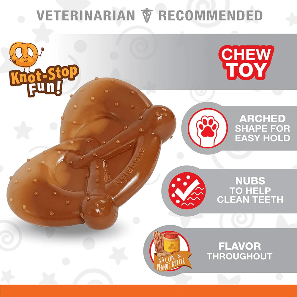 Nylabone Flavor Frenzy Pretzel Toy for Dogs (Brown) - Image 5