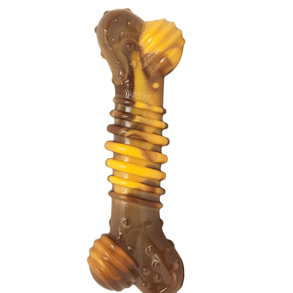 Nylabone Power Chew Flavor Frenzy Textured Bone Toy for Dogs (Yellow, Brown) - Image 3