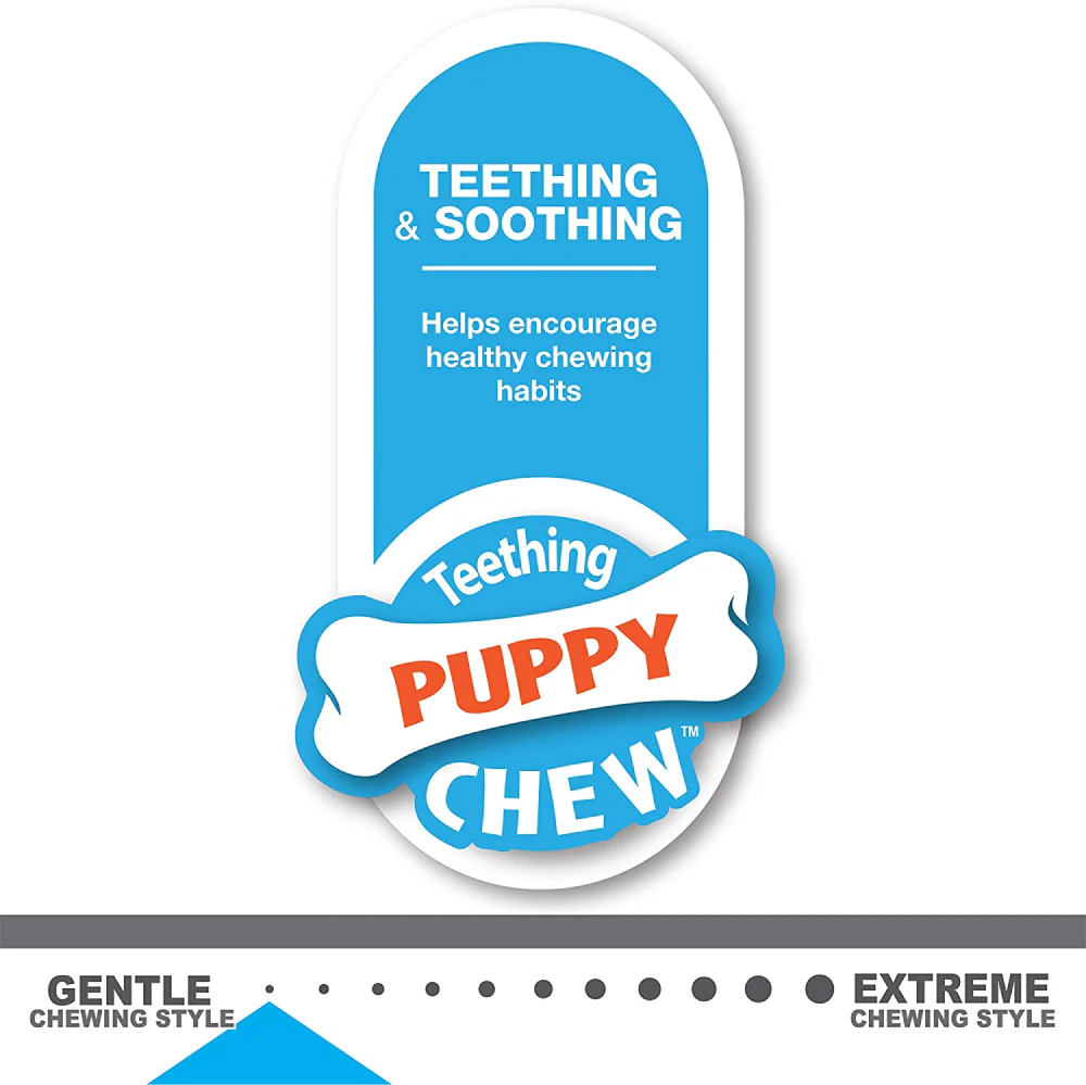 Nylabone Puppy Teething Chicken Flavoured Chew Bone Toy for Dogs (Brown) - Image 11
