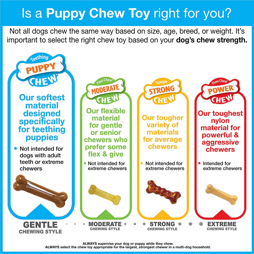 Nylabone Puppy Teething Chicken Flavoured Chew Bone Toy for Dogs (Brown) - Image 9