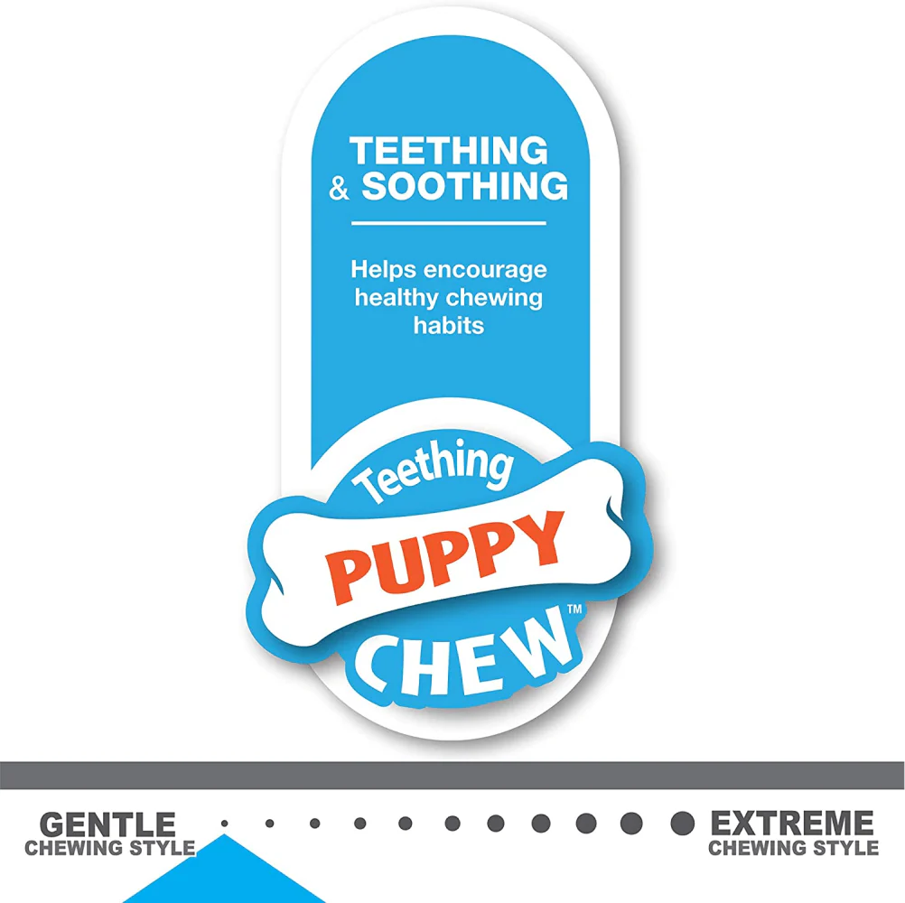 Nylabone Puppy Teething Chicken Medley Flavoured Chew and Ring Bone Toy for Dogs (Brown) - Image 8