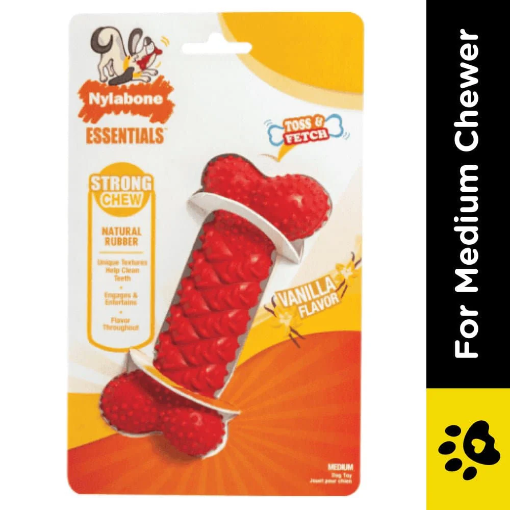 Nylabone Rubber Braided Bone Toy for Dogs - Image 2