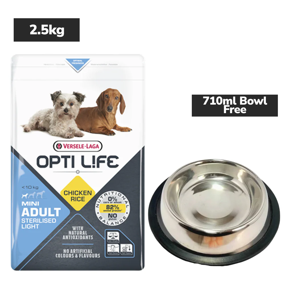 Versele Laga Opti Life Chicken & Rice Mini Sterilised/Neutered Adult Dog Dry Food - Image 2