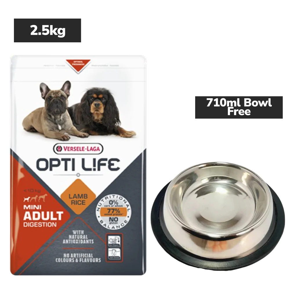 Versele Laga Opti Life Lamb & Rice Mini Digestion Adult Dog Dry Food - Image 2