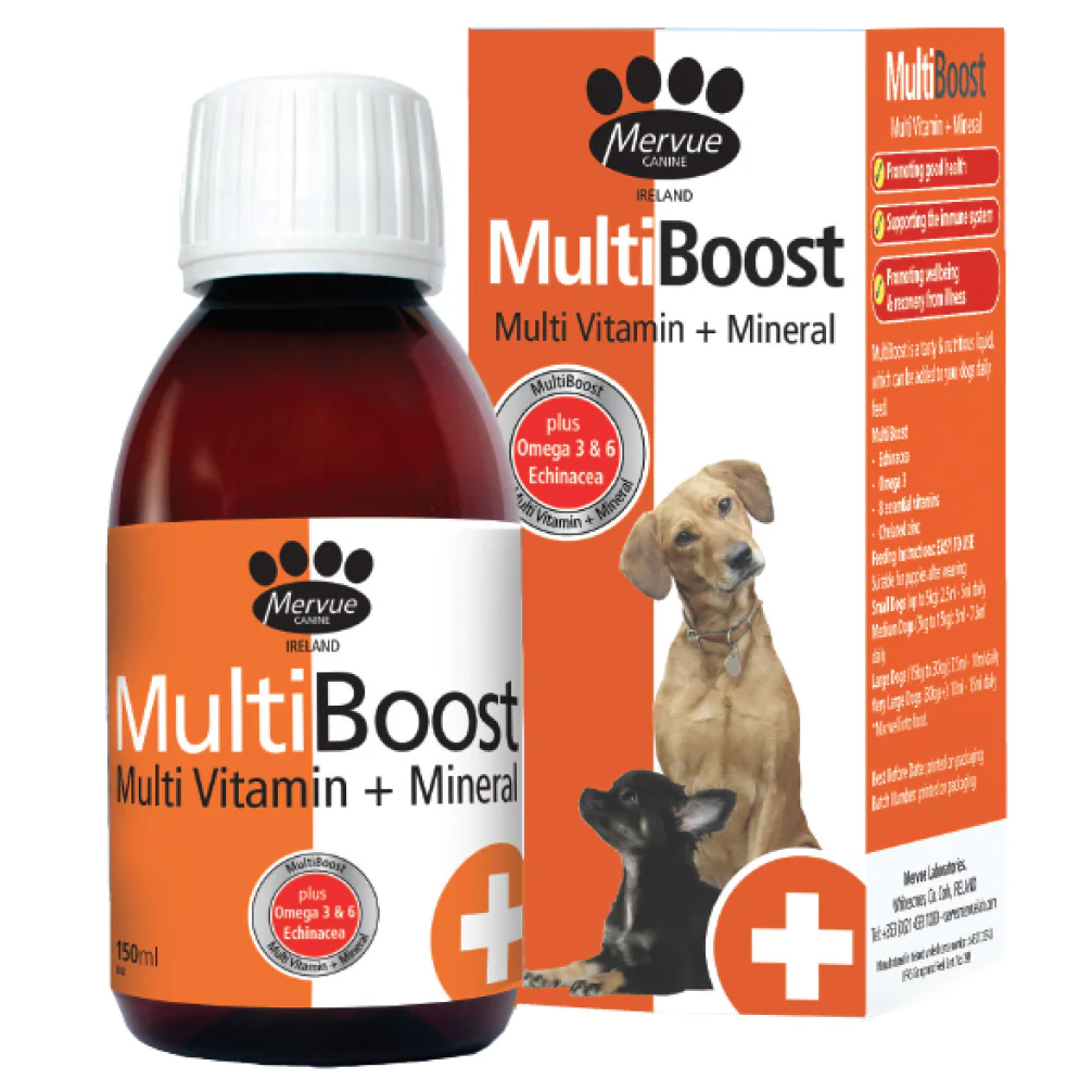 Mervue Multiboost Multivitamin & Mineral Supplements for Dogs (150ml) - Image 2