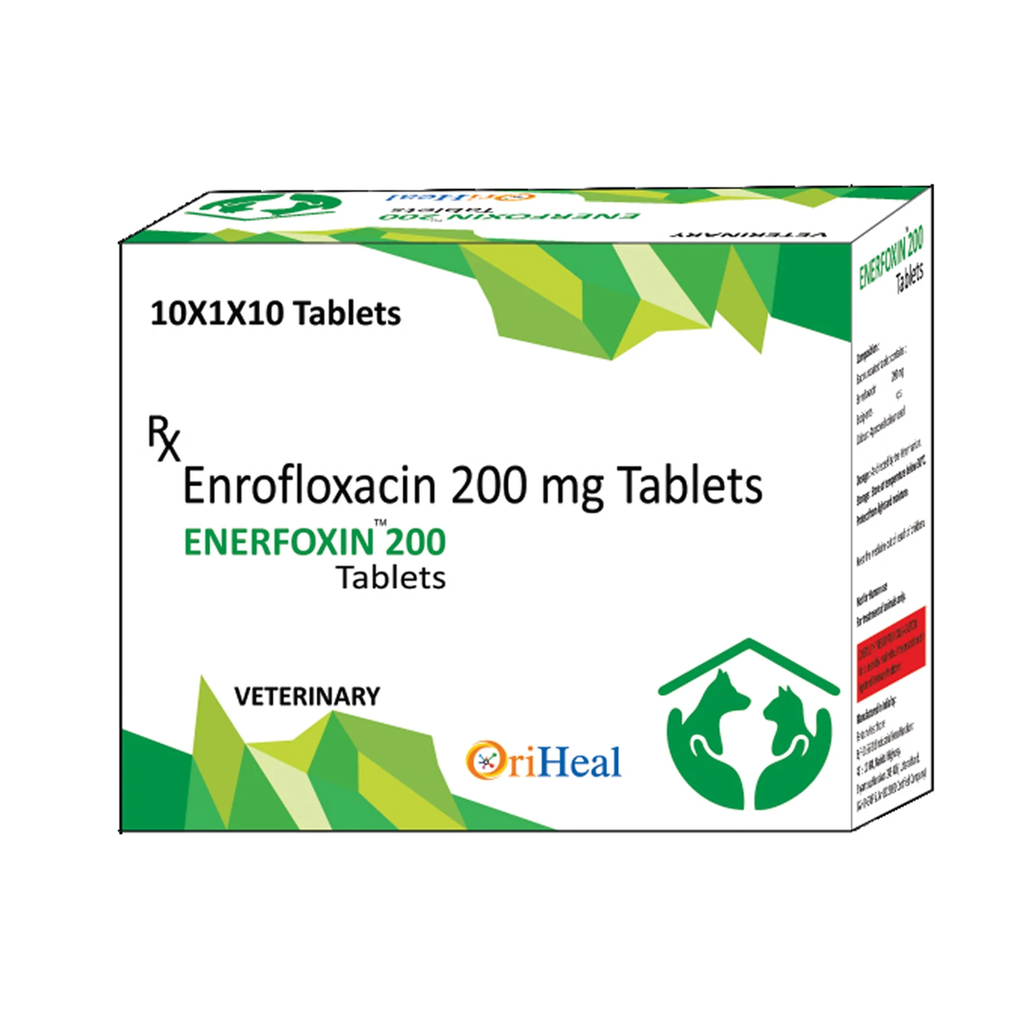Oriheal Enerfoxin 200mg (Enrofloxacin) Tablet for Dogs and Cats