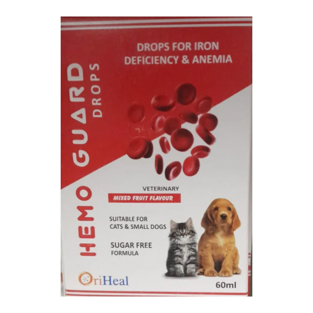 Oriheal Hemoguard Drops Iron & Vitamin Supplement for Dogs and Cats 60ml