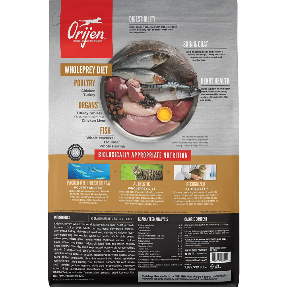 Orijen Original Cat & Kitten Dry Food (All Breeds & Ages) - Image 2