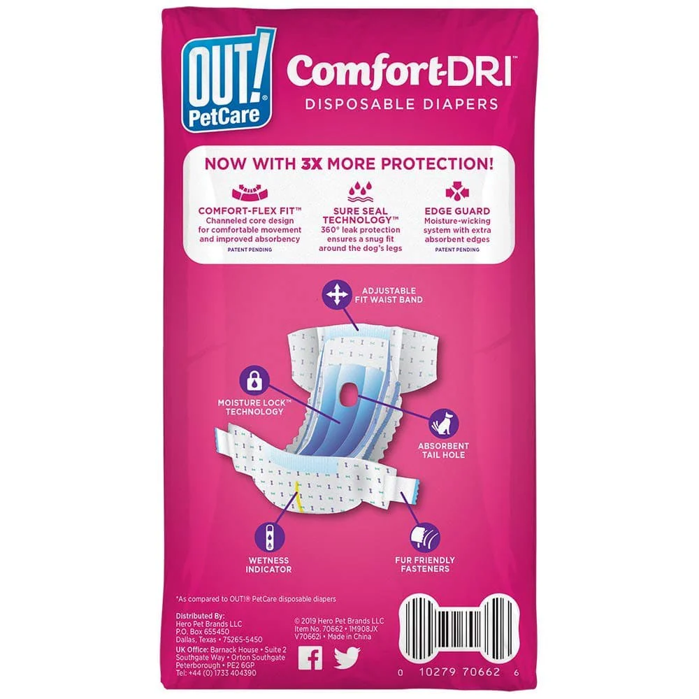 OUT! Disposable Female Diapers for Dogs (46x63cm) - Image 4