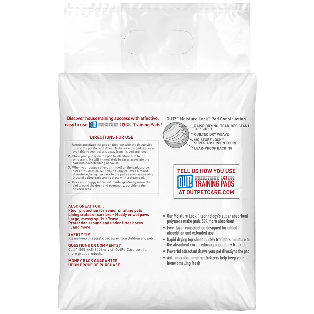 OUT! Moisture Locking Training Pads for Dogs (56x56cm) - Image 2