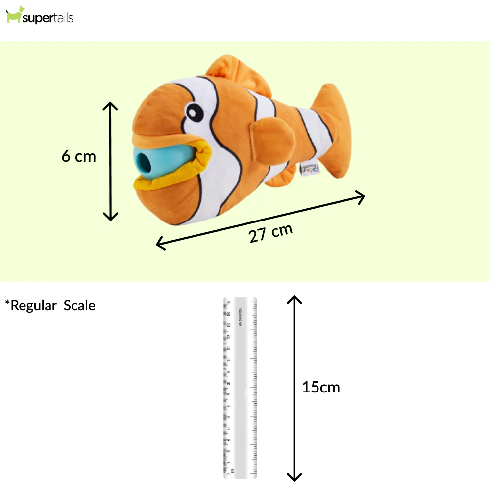 Outward Hound Big Mouth Clown Fish Plush Toy for Dogs (Orange) - Image 2