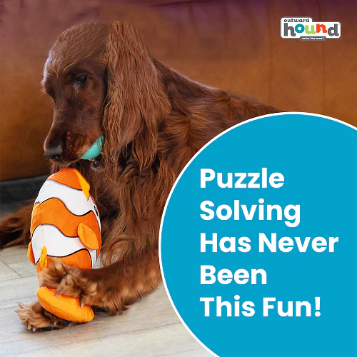 Outward Hound Big Mouth Clown Fish Plush Toy for Dogs (Orange) - Image 3