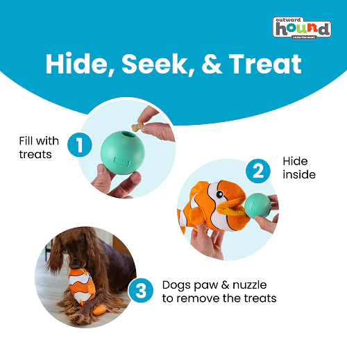 Outward Hound Big Mouth Clown Fish Plush Toy for Dogs (Orange) - Image 6
