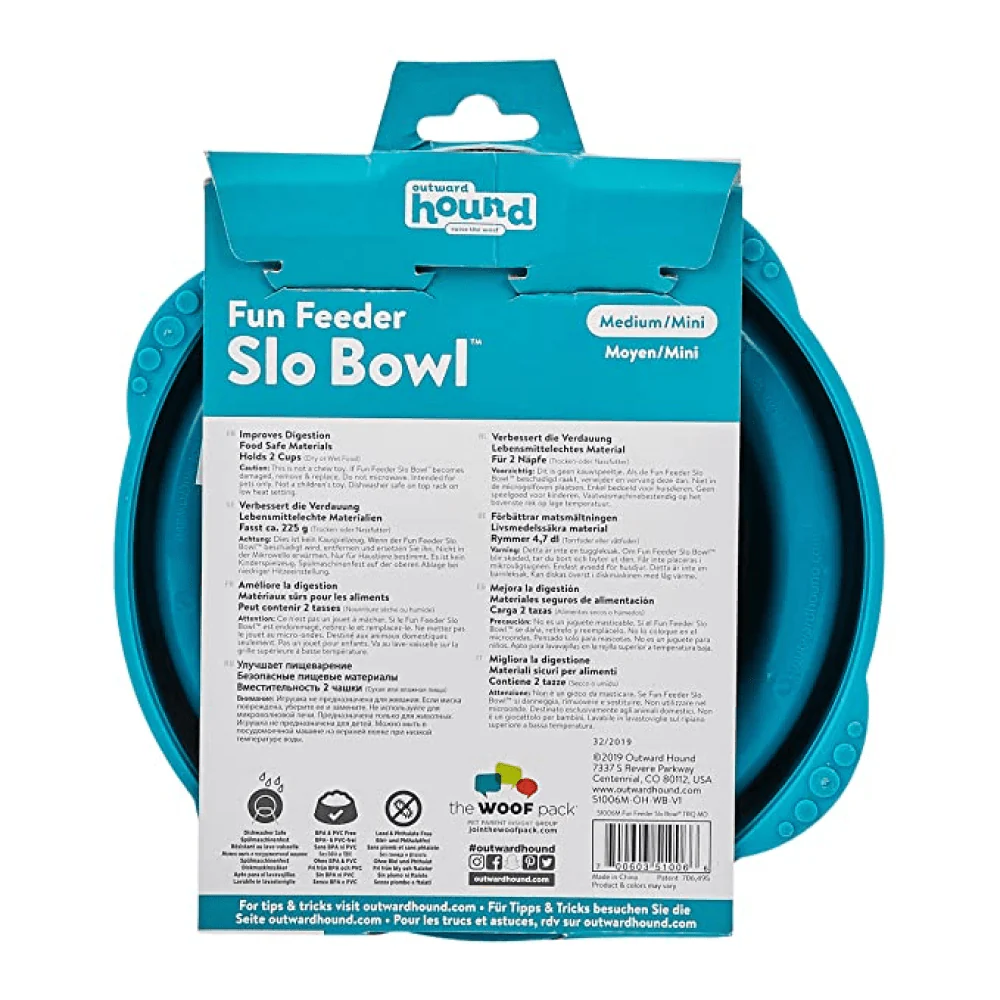 Outward Hound Fun/Slow Feeder for Dogs (Green Blue) - Image 3