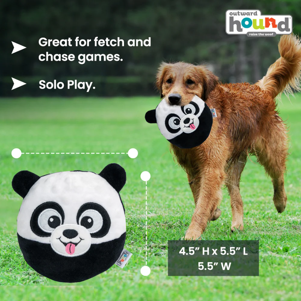 Outward Hound Giggly Gooberz Panda Toy for Dogs (Black/White) - Image 3