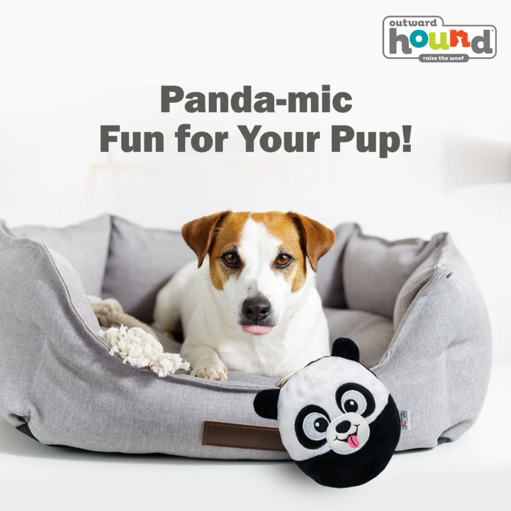 Outward Hound Giggly Gooberz Panda Toy for Dogs (Black/White) - Image 4