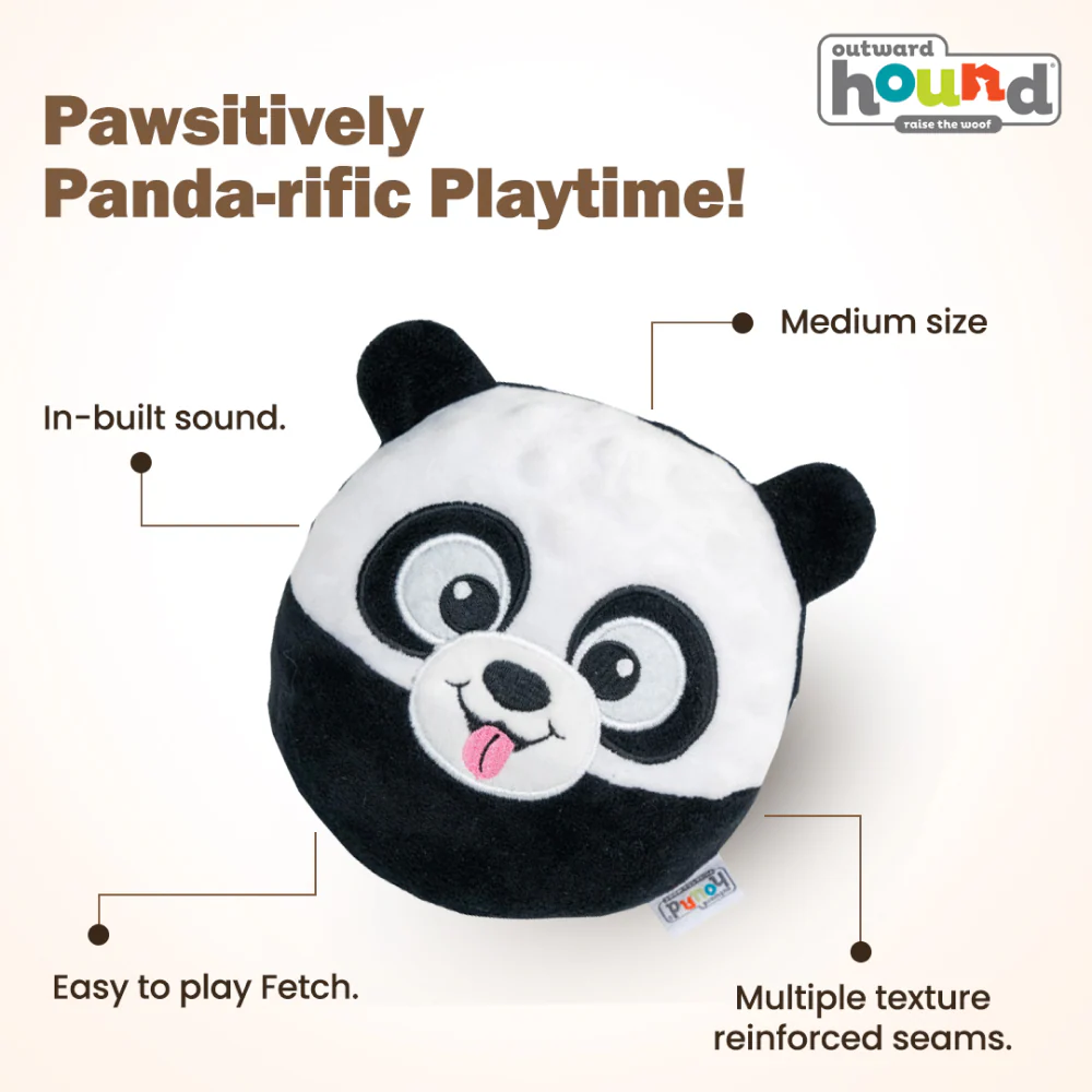 Outward Hound Giggly Gooberz Panda Toy for Dogs (Black/White) - Image 5