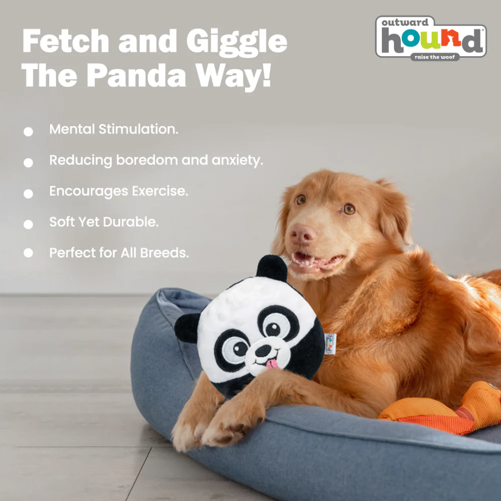 Outward Hound Giggly Gooberz Panda Toy for Dogs (Black/White) - Image 6