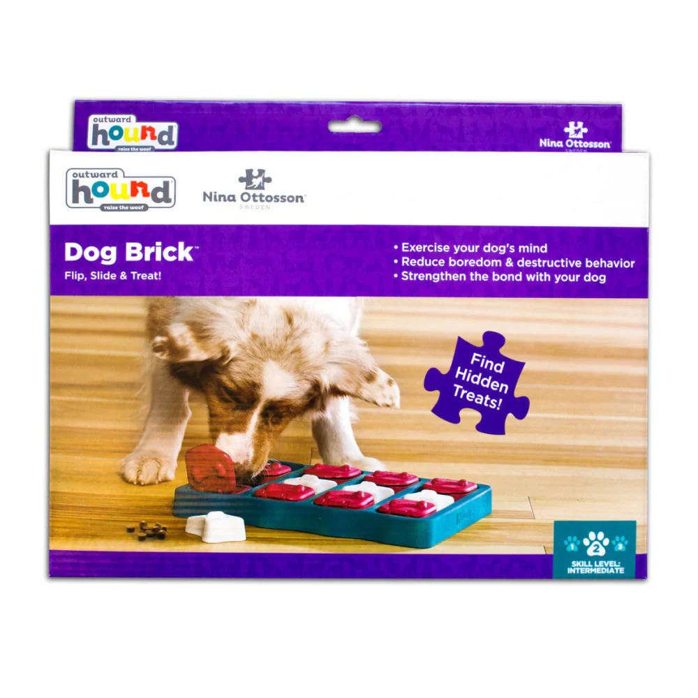 Outward Hound Nina Ottosson Brick Game for Dogs (Blue Level 2 Intermediate) | For Medium Chewers - Image 10