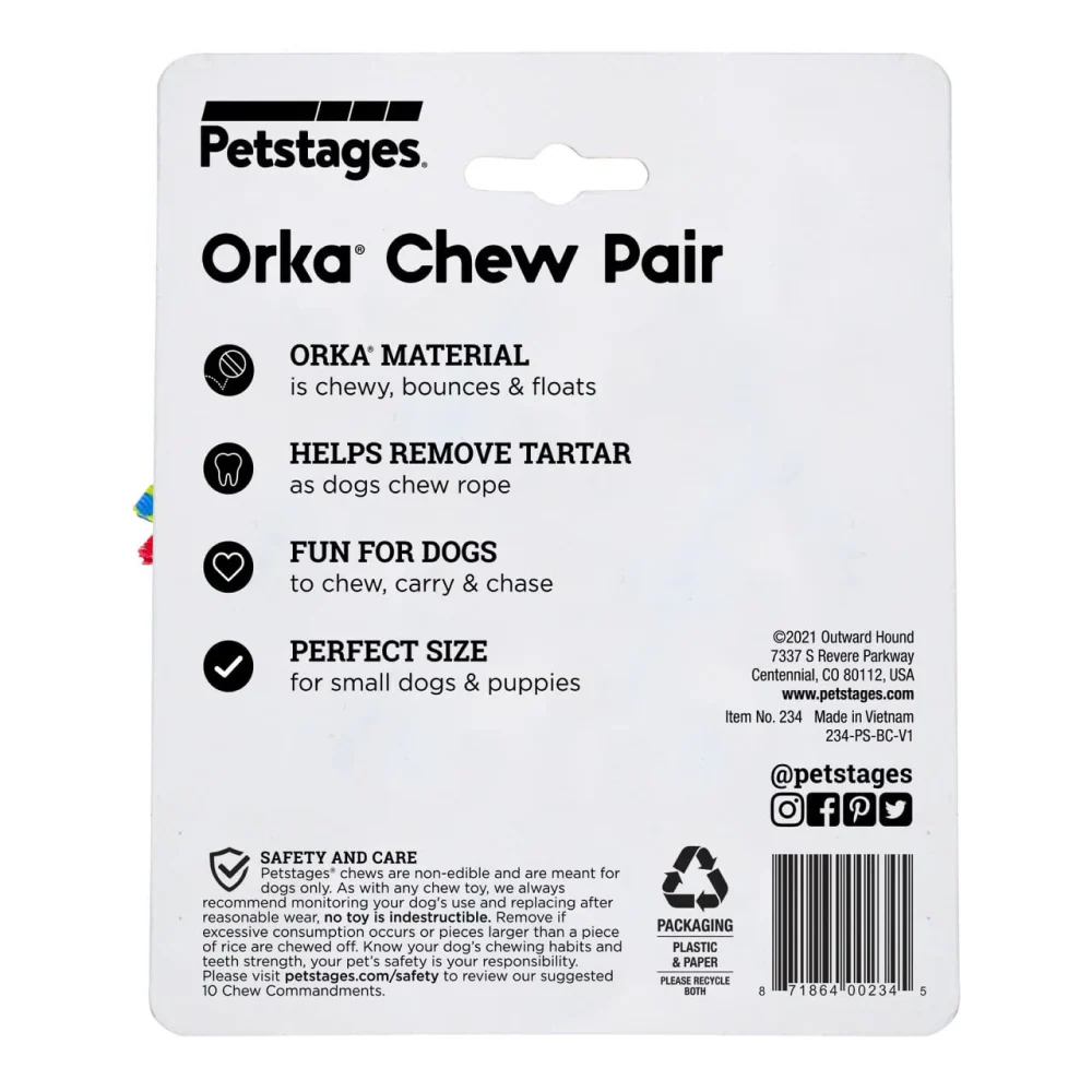 Outward Hound Petstages Orka Petite Pair Chew Toys for Dogs (Blue) - Image 5