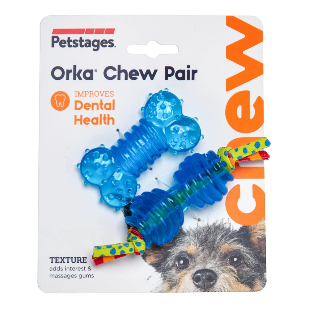 Outward Hound Petstages Orka Petite Pair Chew Toys for Dogs (Blue) - Image 6