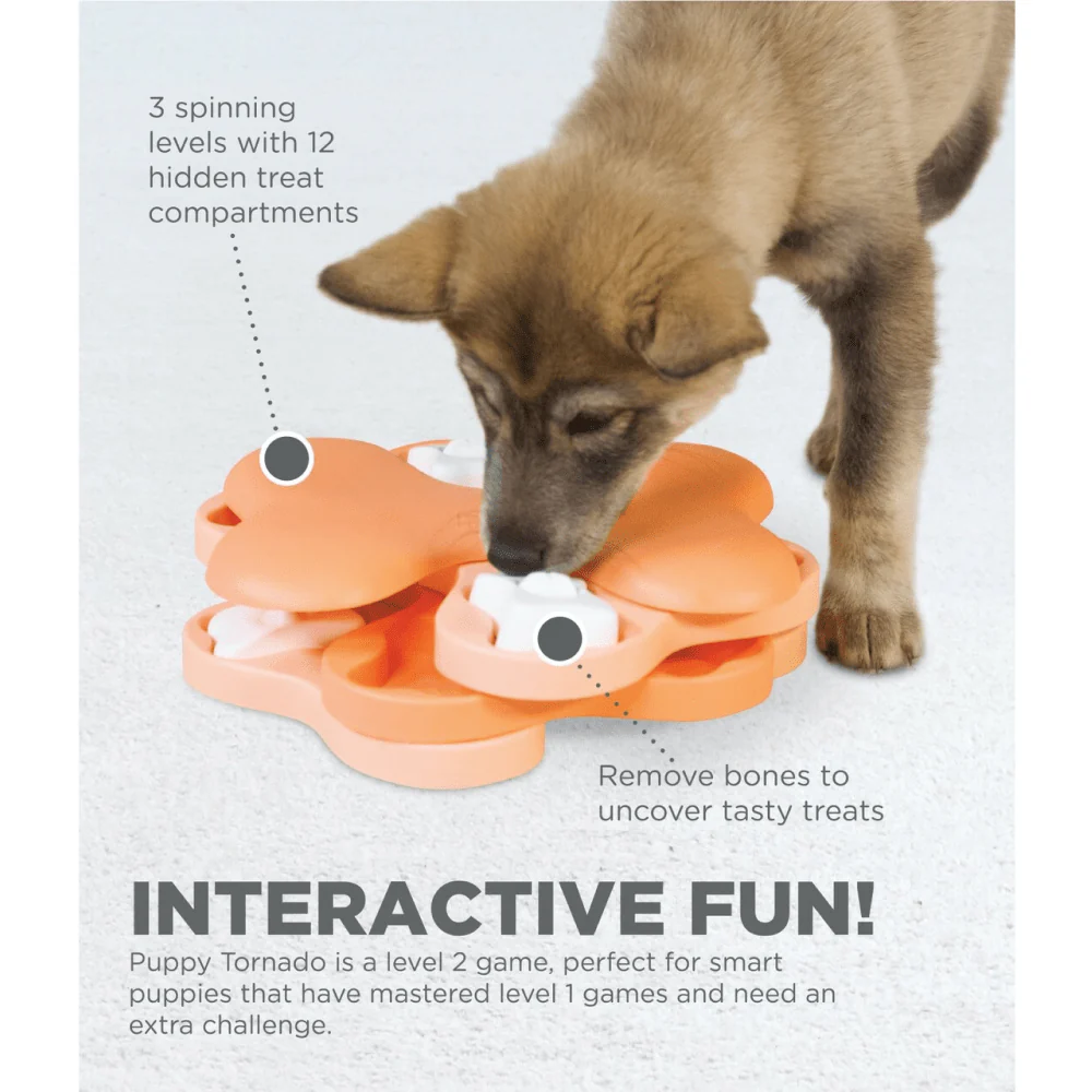 Outward Hound Puppy Tornado Interactive Treat Dispensing Toy (Pink level 2 Intermediate) - Image 3