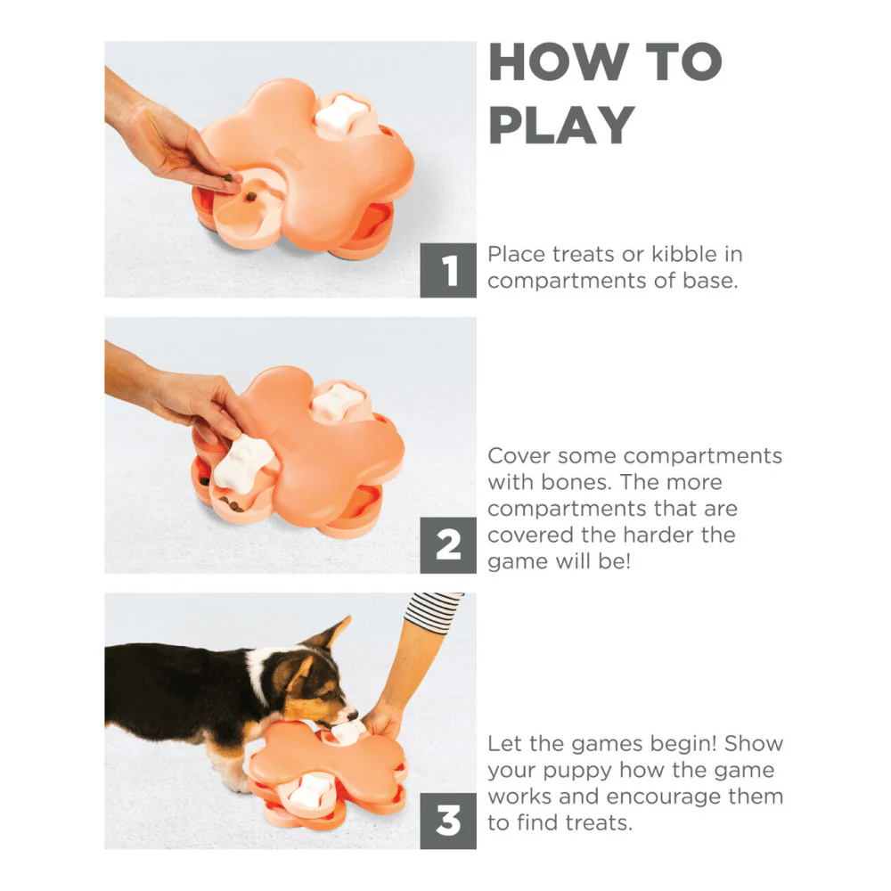 Outward Hound Puppy Tornado Interactive Treat Dispensing Toy (Pink level 2 Intermediate) - Image 6