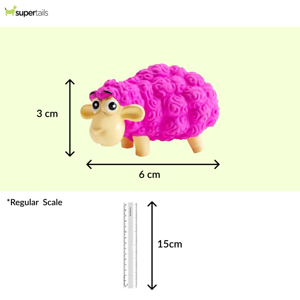 Outward Hound Tootiez Sheep Latex Rubber Toy for Dogs (Pink) - Image 2