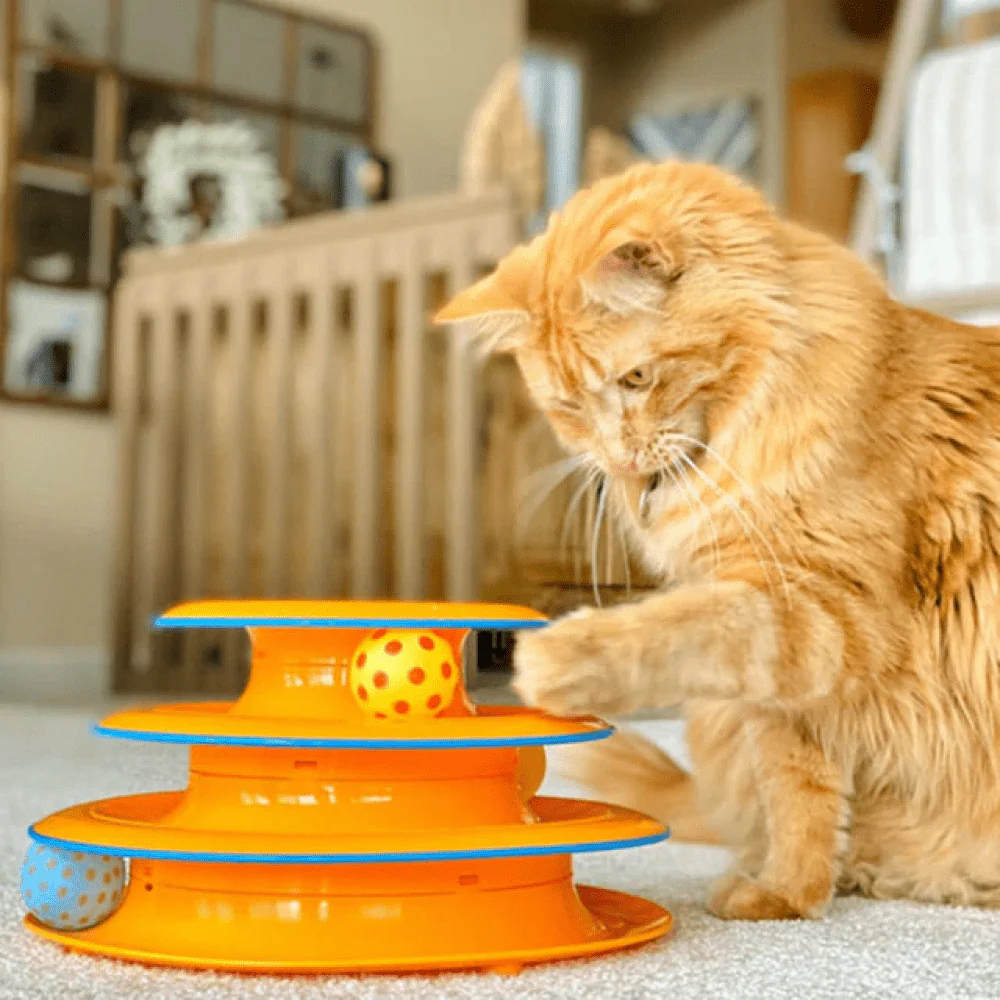 Petstages Tower of Track Three Level Active Toy for Cats (Orange) - Image 6
