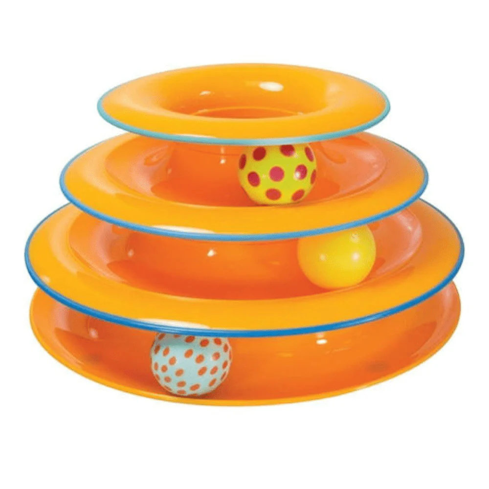 Petstages Tower of Track Three Level Active Toy for Cats (Orange) - Image 9