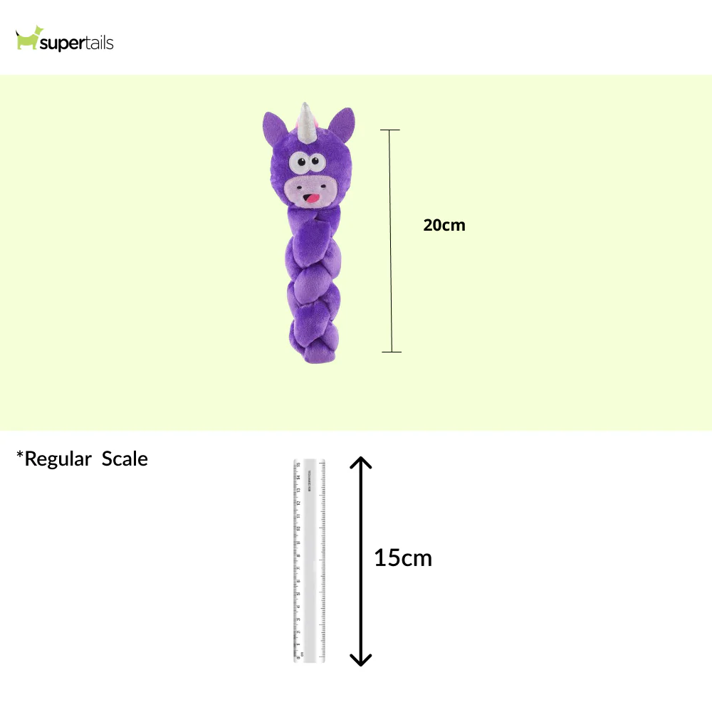 Outward Hound Twistiez Unicorn Toy for Dogs (Purple) - Image 2