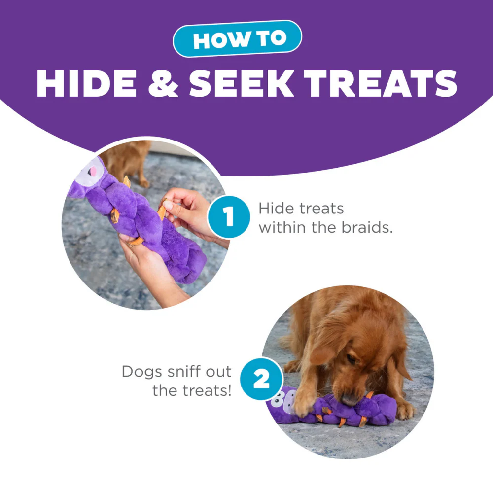 Outward Hound Twistiez Unicorn Toy for Dogs (Purple) - Image 3