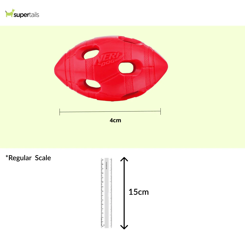 Nerf Bash Treat Football Toy for Dogs (Red) - Image 2