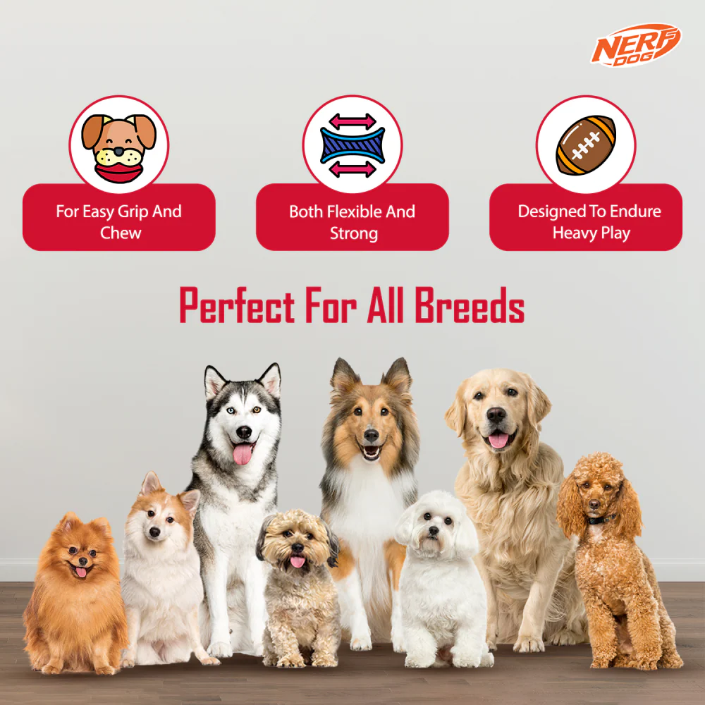 Nerf Bash Treat Football Toy for Dogs (Red) - Image 7
