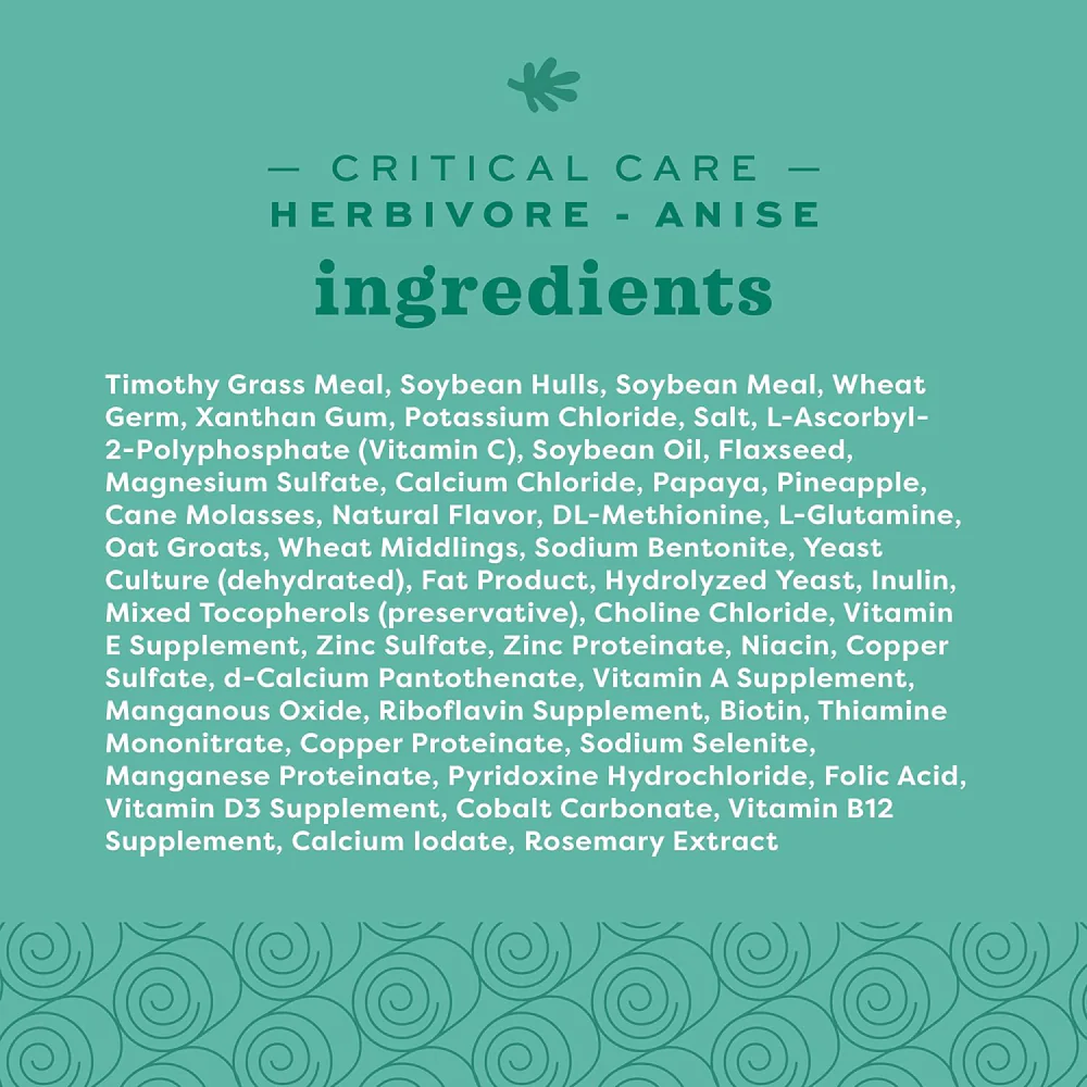 Oxbow Critical Care Anise Herbivore Dry Food for Rabbits and Guinea Pigs - Image 2