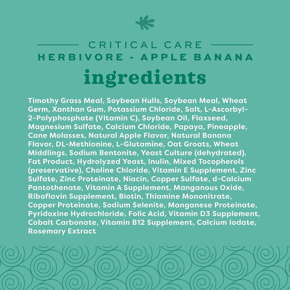 Oxbow Critical Care Apple and Banana Herbivore Dry Food for Rabbits and Guinea Pigs - Image 3