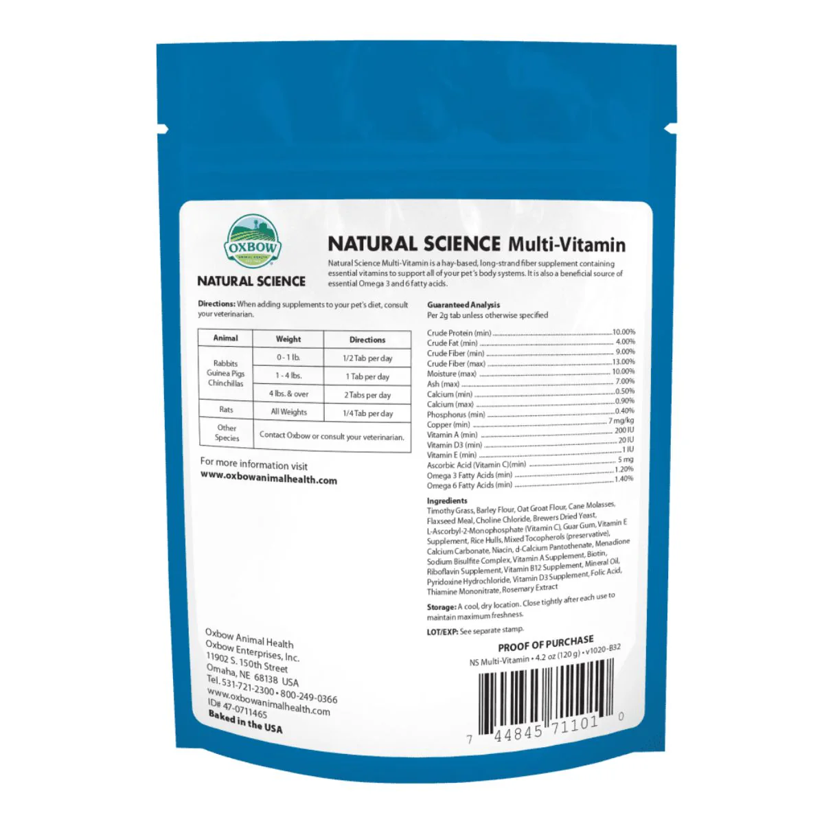 Oxbow Natural Science Multi Vitamin Supplement for Rabbits and Guinea Pigs - Image 5