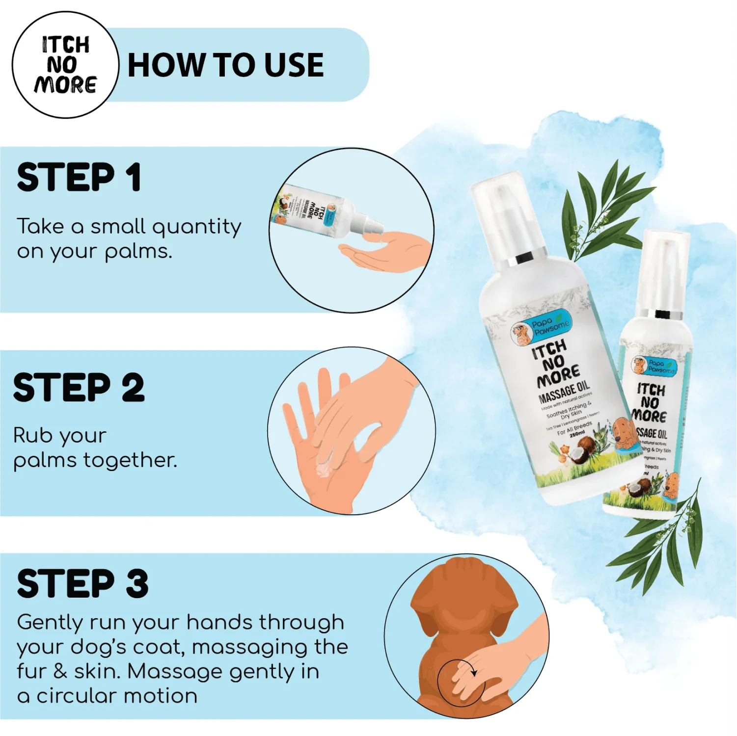 Papa Pawsome Itch No More Massage Oil for Dogs - Image 3